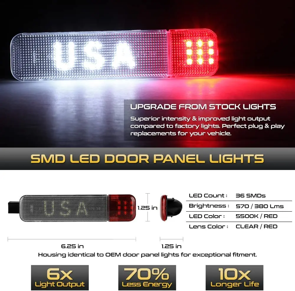 2 шт. светодиодный светильник на дверной панели автомобиля световой сигнал шага