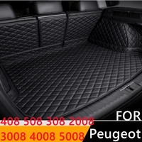 sinjayer waterproof highly covered car trunk mat tail boot pad carpet cargo liner for peugeot 308 408 508 3008 4008 2008 5008