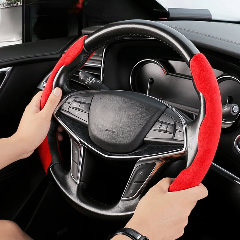 

Steering Wheel Cover For Car Style Anti-Slip Steering-wheel Protection Covers Turn Fur Car Interior Parts Accessories