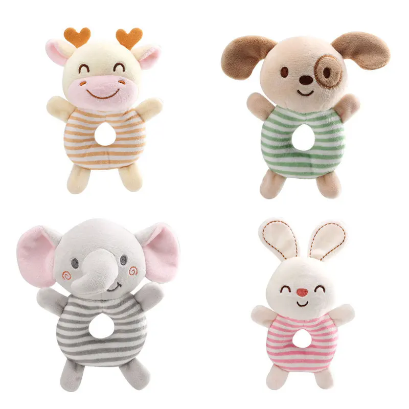 

1Pc Baby Rattles For Kids Animal Crochet Rattle Elephant Giraffe Ring Wooden Baby Toddler Toys Gym Montessori Babies Accesso