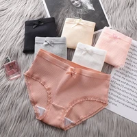 panties women sexy seamless briefs bow tie breathable solid color cotton comfortable girl elasticity intimates lingerie