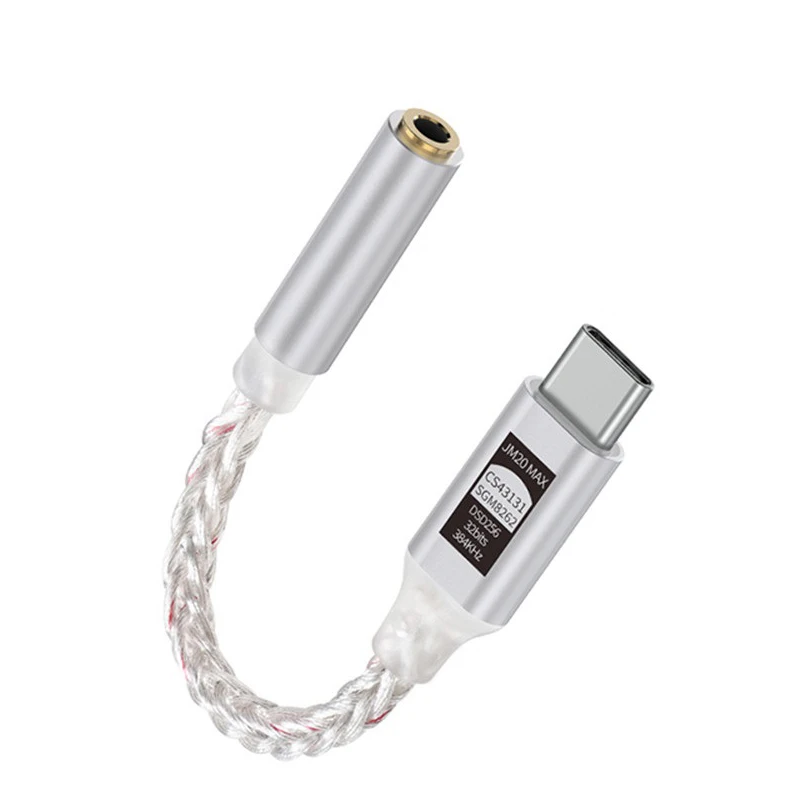 JM20 Max CS43131+SGM8262 двухчиповый цифровой аудиодекодер HiFi ЦАП портативный тип C до 3,5 мм 8-ядерный адаптер усилителя для наушников (art.: 3920ce259d0c2) - 3920ce259d0c2