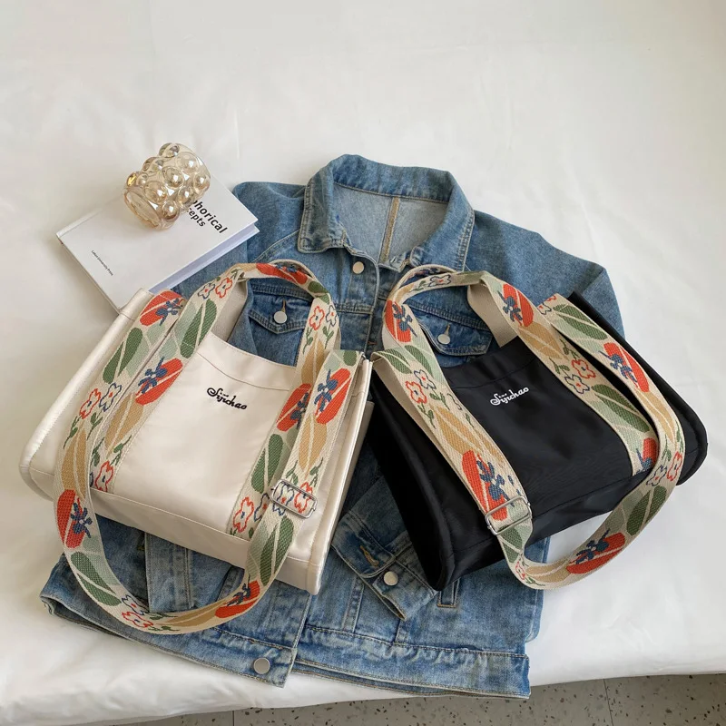 Nylon Patchwork Women's Bag Waterproof Women Handbag Shoulder Bag Large Capacity Tote Bag