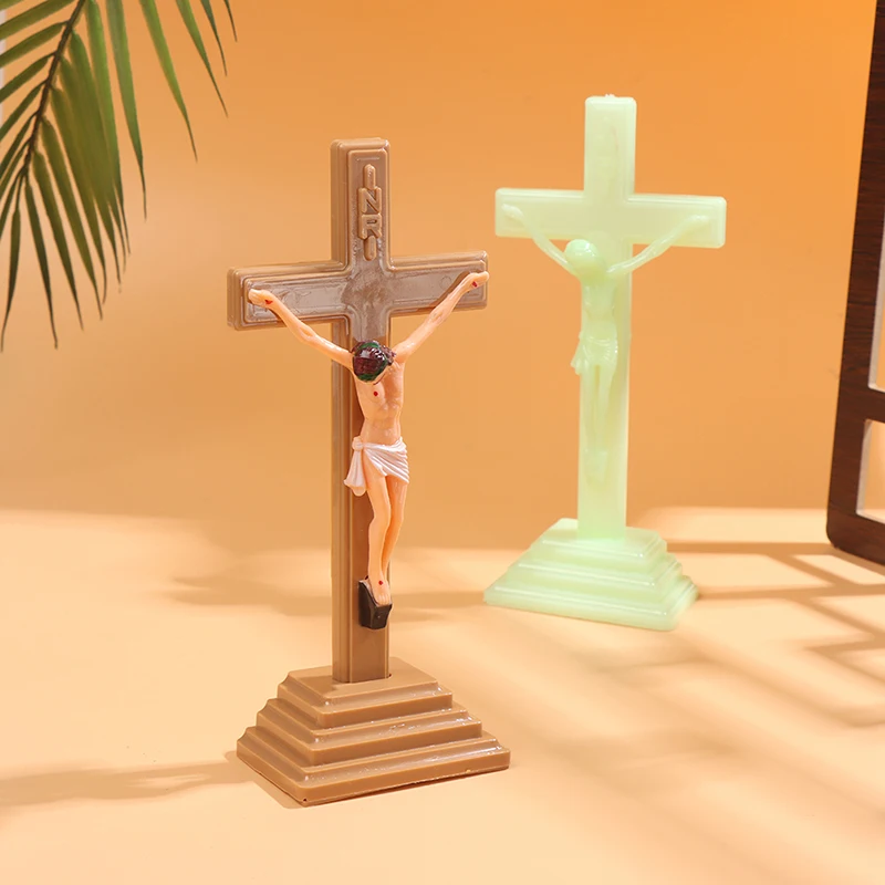 

Fluorescence Jesus Statue Christ Pray Decoration Home Office Decor Craft Gift