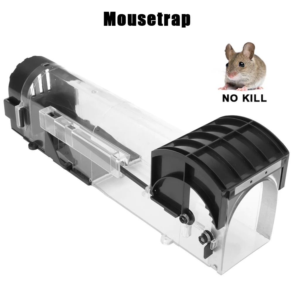 

Reusable Rodents Trap Household Mouse Catcher Safe Firm Plastic Smart Self-locking Mousetrap Humane for Indoor Outdoor Garden