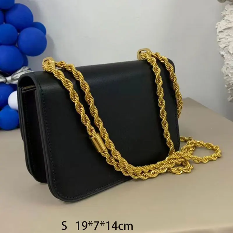 

High quality chain messenger bag genuine leather women bag Tofu organ shoulder bag Large capac ladies handbag crossbody two size