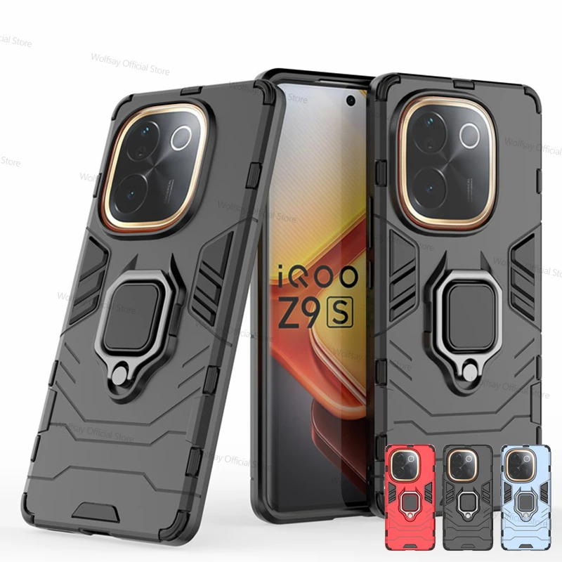 Чехол для Vivo iQOO Z9s Pro противоударный армированный ПК + силиконовая защитная задняя