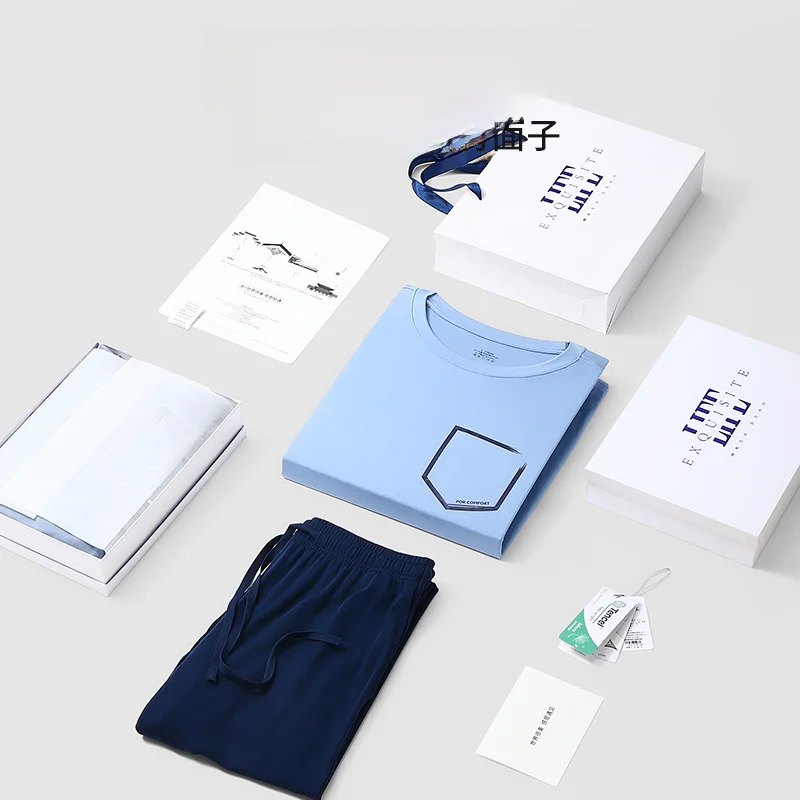 Домашняя одежда Carrekenbt мужские Модальные крутые брюки с коротким рукавом в стиле