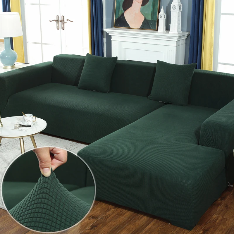 

1/2/3/4 seat velvet elastic corner sofa cover for living room sofa cover armrest modern L-shaped sofa cover