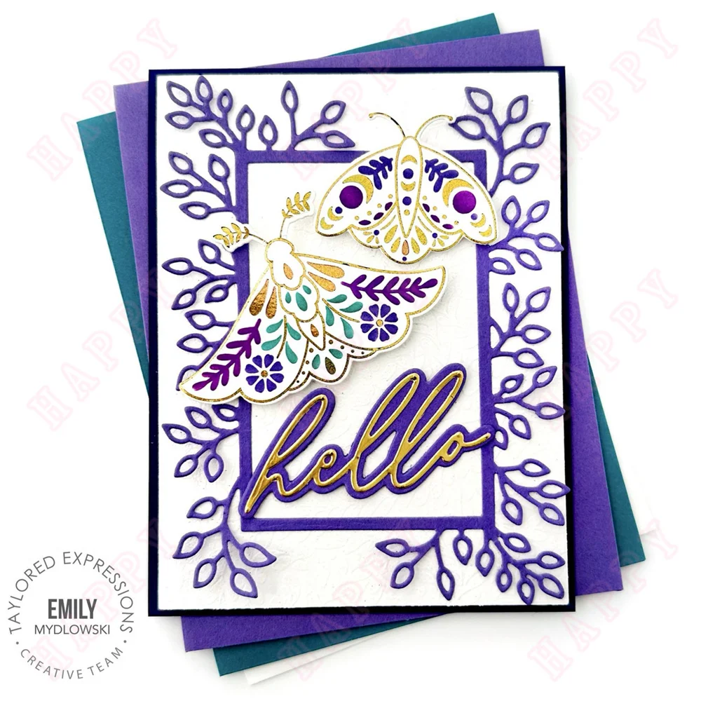 Здравствуйте причудливые крылья Набор для изготовления открыток трафареты