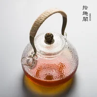 Japanese Glass Teapot High Temperature Resistant Electric Ceramic Stove Boiling Tea Copper Handles Pot Filter Kettle Kung Fu Tea