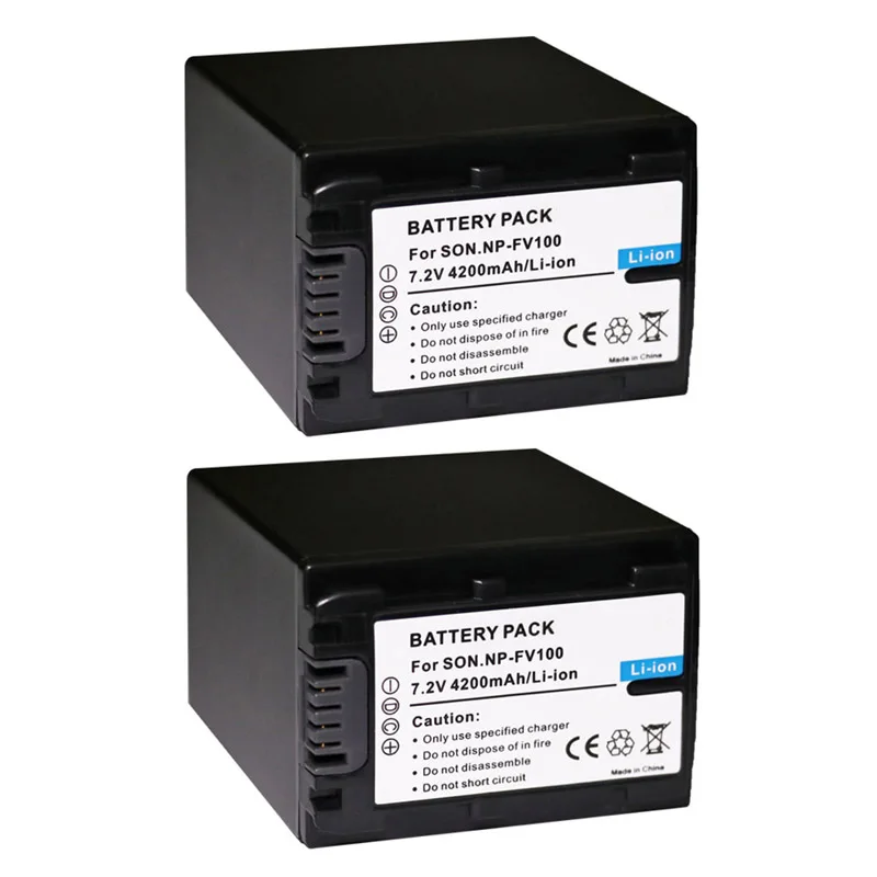

Аккумуляторная батарея для Фотоаппарата sony NP-FV100 XR100 DCR-DVD103 NP FV100 NPFV100, 2 шт.