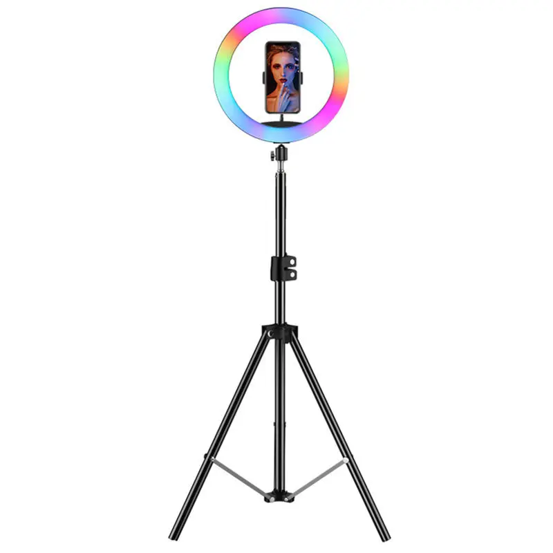 Фото Новый 10-дюймовый RGB наполнитель в прямом эфире, кольцевой светильник, кольцевой светильник, косметическая камера, реквизит для фотосъемки №1