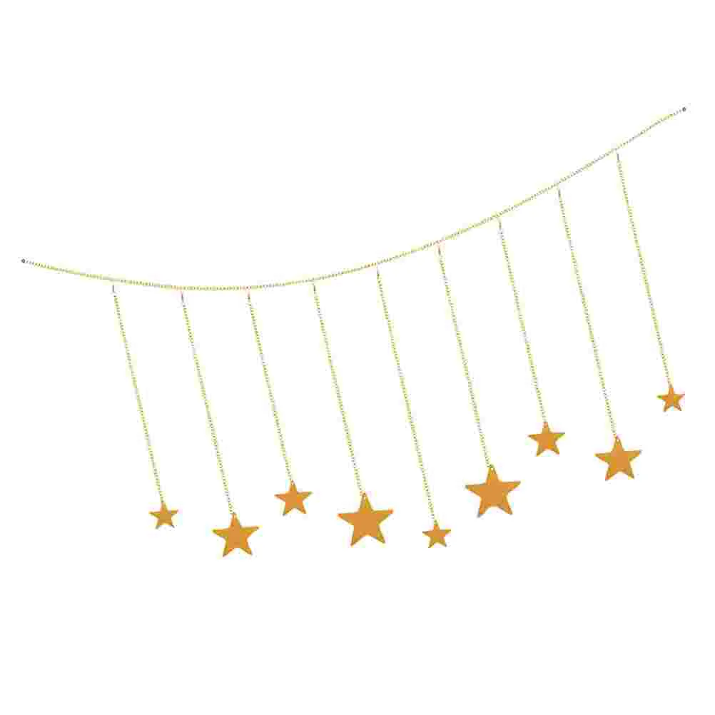 

1 Pack Stars Hanging Ornaments Background Wall Decoration Wooden Pendant