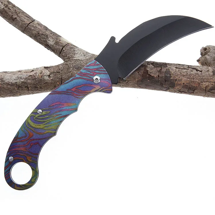 Складной нож походный клинок из нержавеющей стали с цветной ручкой без