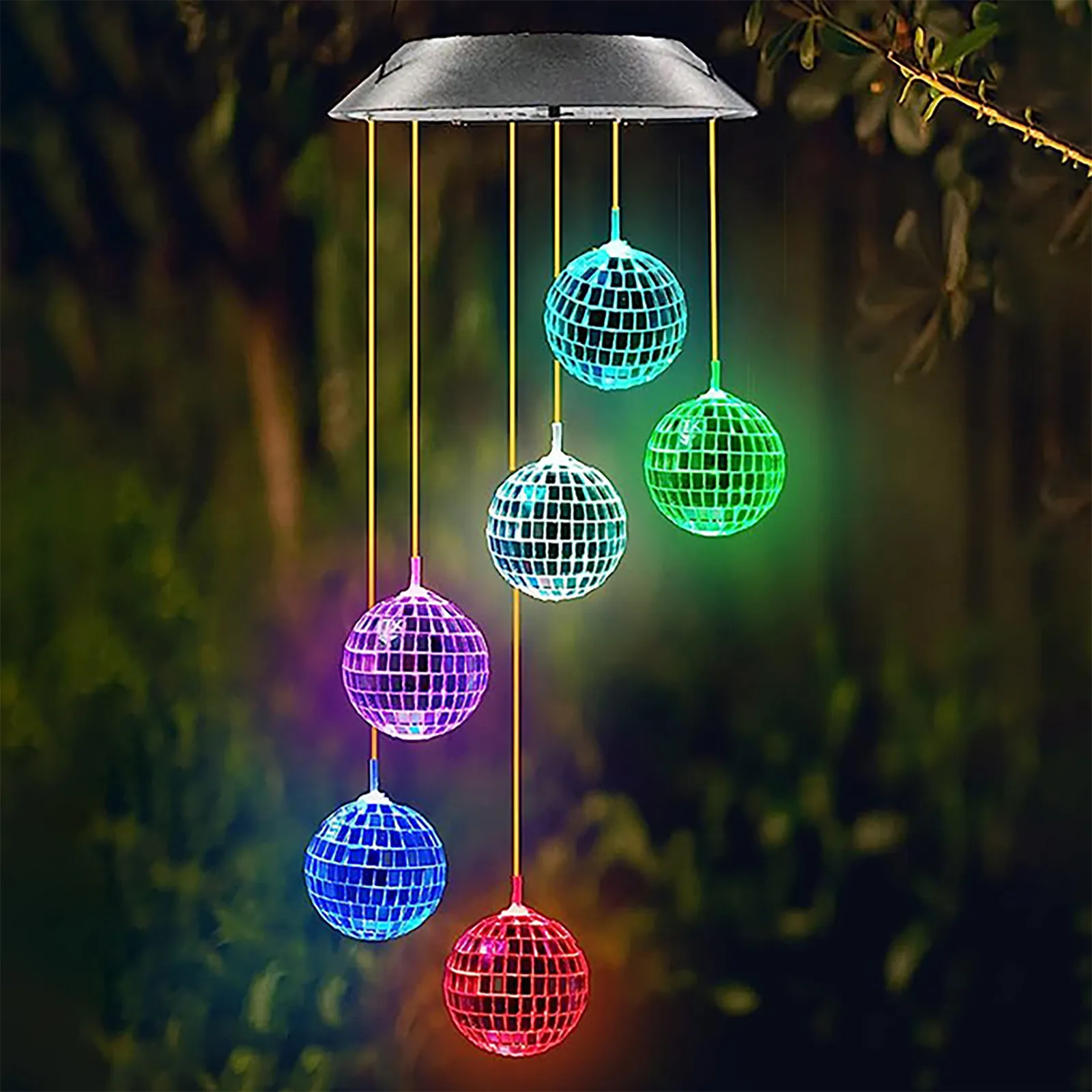 

Powered Garden Chime Decoration Landscape Round Wind Solar Garden Lawn Outdoor Lamp Solar Holiday Ball Light