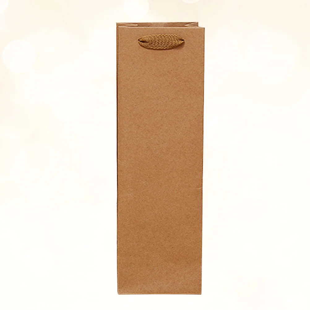 

Paper Bottle Gift Kraft Handles Brown Packing Bottles Christmas Red Drinks Gifts Retail Tote Single Party Holiday Bulk Handle