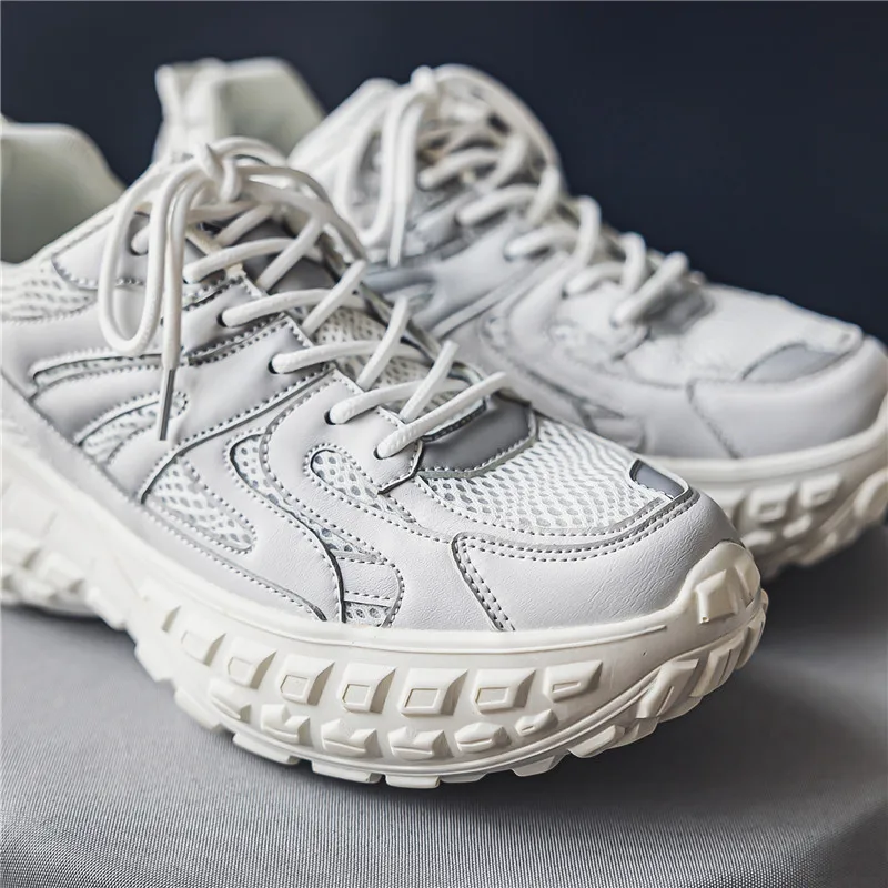 New Black Dad Chunky Sneakers Casual Vulcanized Shoes Woman High Platform Sneakers Lace Up White Sneakers Women 2022 Free Ship