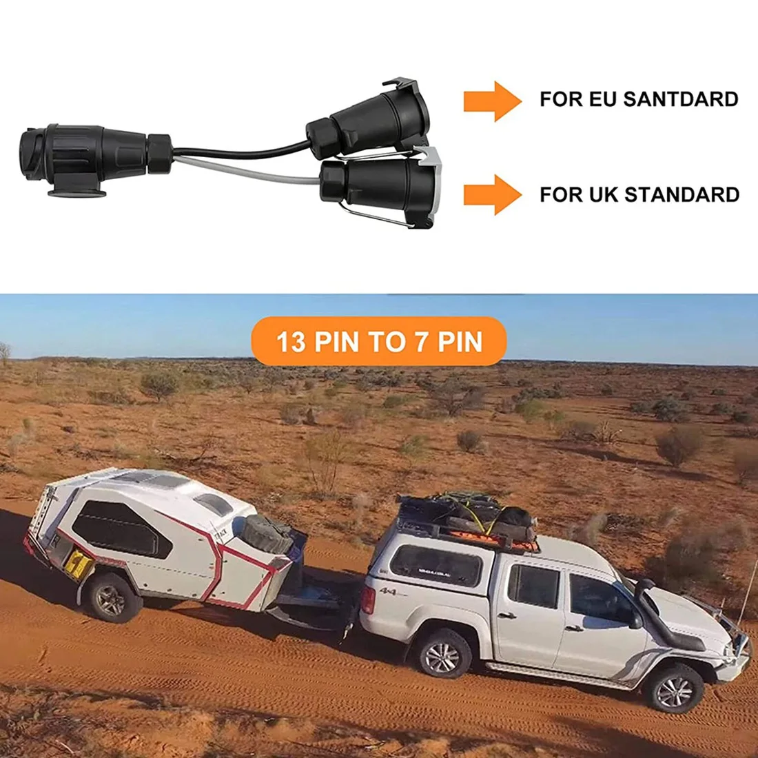 Буксирный адаптер 13 штекер к 7 контактам 12N + 12S сокет буксирный элемент