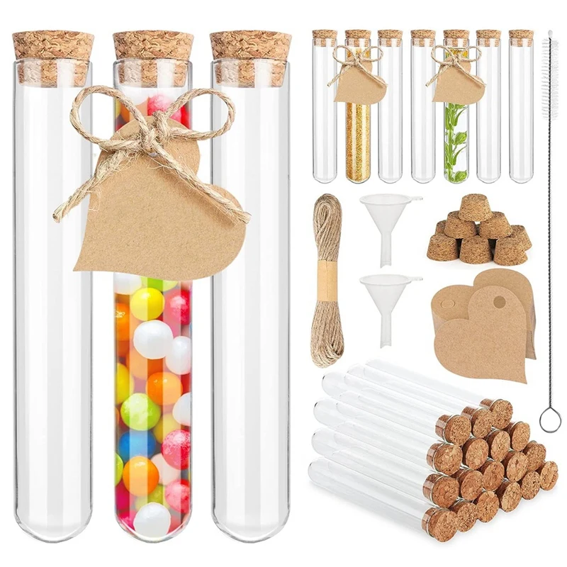 

30 Pcs Test Tubes Diy Handmade Test Tubes With Corks Glass Test Tubes 20 X 150Mm Test Tube For Flowers