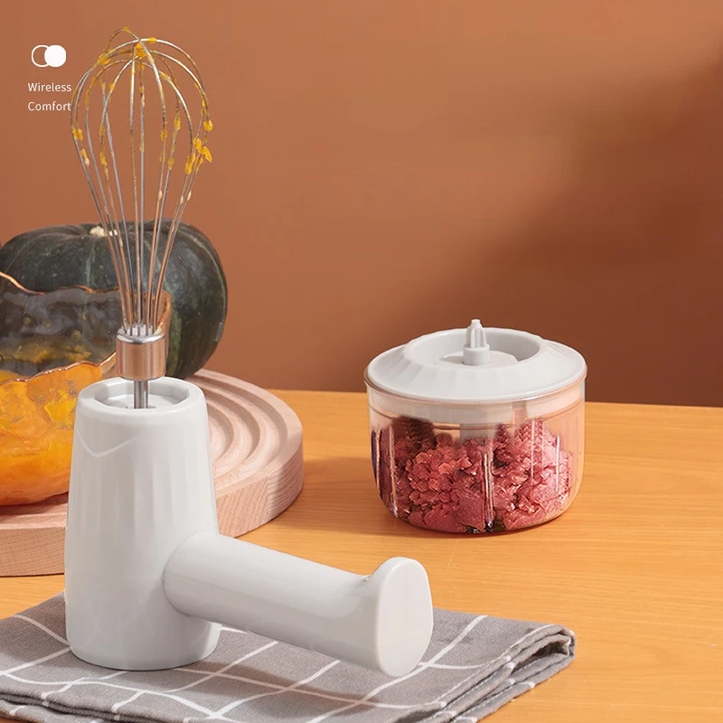 

2 In 1 Detachable Garlic Ginger Chopper Electric Egg Beater Wireless Automatic Meat Beater Food Handheld Mixer Kitchen Tool