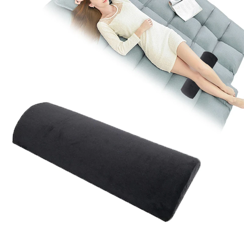 

Half Moon Bolster Semi-Roll Pillow Ankle and Knee Support Elevation Back Lumbar Neck Relief Pain Quality Memory Foam Filling