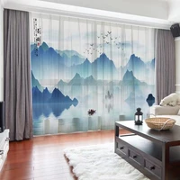 landscape window screen chinese style living room bedroom bay window balcony self adhesive background screen decoration