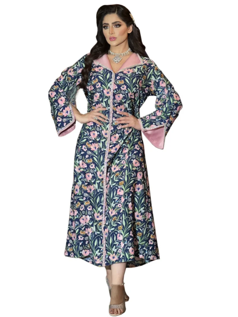Eid Party Muslim Diamond Dress Women Ramadan Abaya Mubarak Dubai Turkey Islam Robe Caftan Marocain Femme Musulmane Vestidos 2023