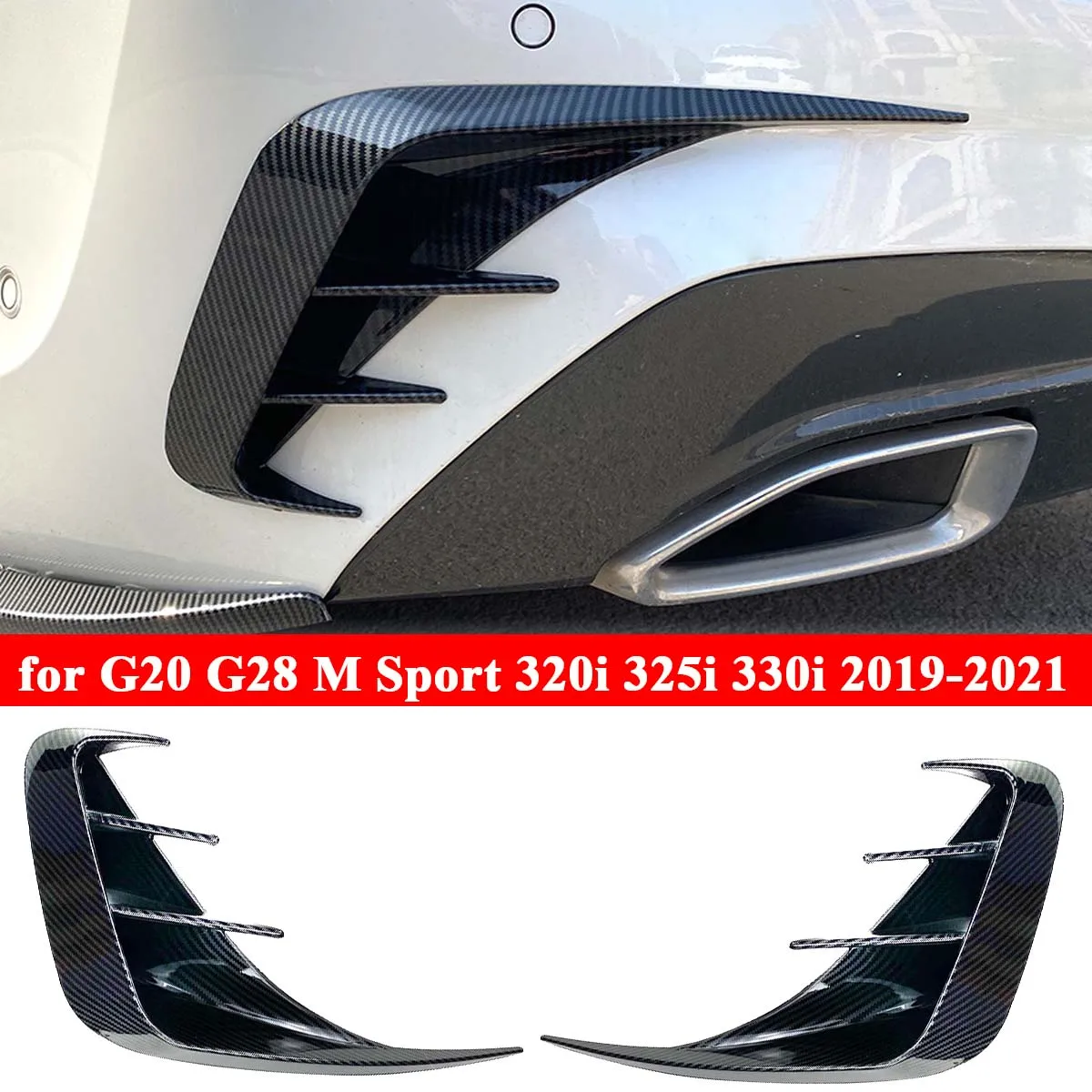 for BMW G20 G28 M Sport Rear Bumper Splitter Diffuser Side Cover Spoiler Canard Sticker 318i 320i 330i 2019-2021 Car Accessories