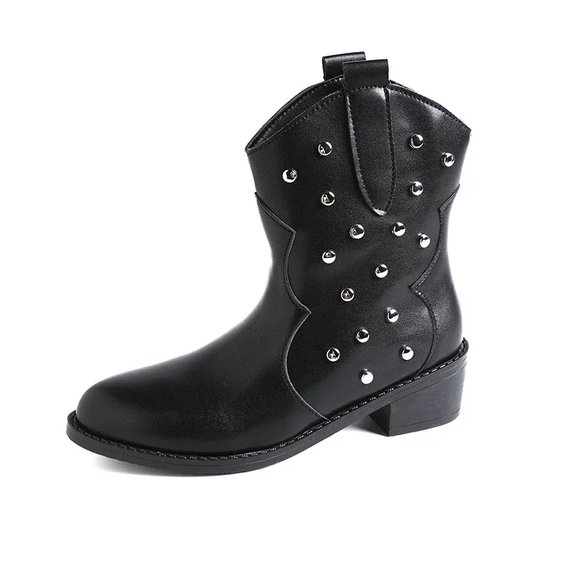 Взрывные европейские и американские модные ботинки большого размера с круглой