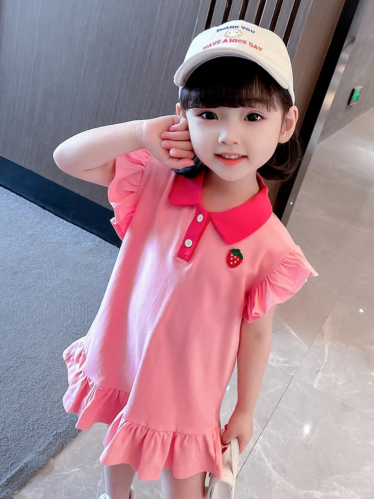 

Princess Dresses Cute Summer Toddler Kids Girls Clothes Vestidos Ruffle Button Cotton A-line Dress Birthday Party Dresses 2022