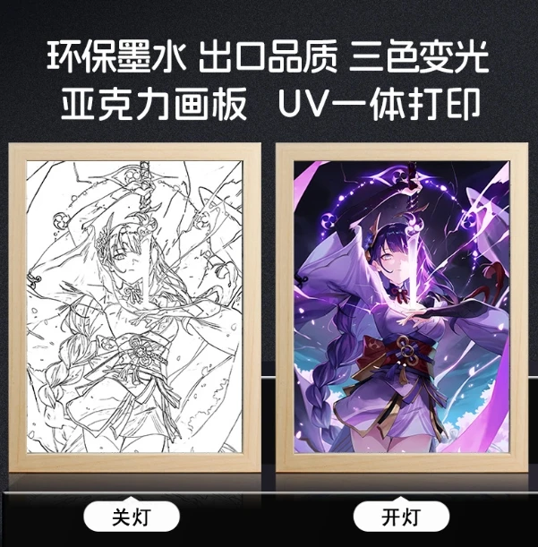 Горячая аниме-фигурка Dragon Ball Goku световая картина фоторамка Genshin Impact светодиодные