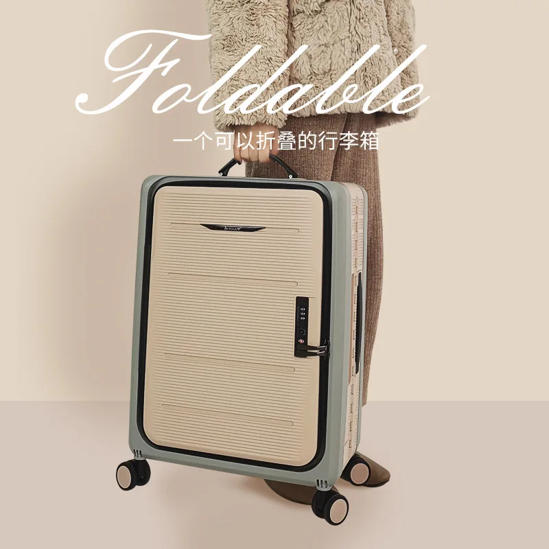 

2023 2022 Travel Spinner Luggage 20/24 Inches Girl Folding Rolling Suitcase Woman Fashion Trolley Case Business Password Boardin