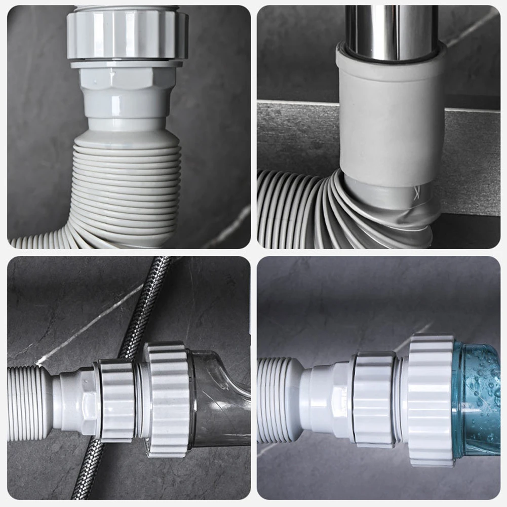 

Kitchen Drain Pipe Deodorant Sewer Arbitrary Bending Elastic Material Kitchen Hose Launch Pipeline Sink Deodorant