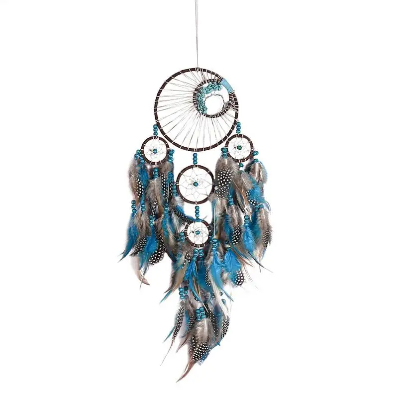 

Бирюзовый Ловец снов, бирюзовые подвески, бусины, перья, подвески, ручная работа, древо жизни, Ловец снов для синих перьев, сетка в стиле бохо