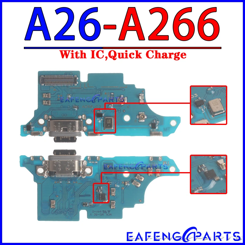 Фото USB-порт для зарядки (док-станция) для Samsung Galaxy A07, A17, A37, A57, A06, A16, A26, A36, A56 4G 5G, A166P, A176B, A376, A576 — модуль зарядной платы №4