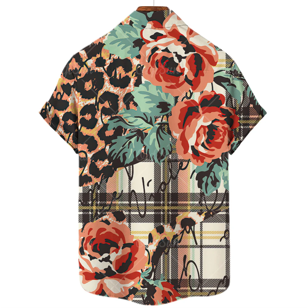 Новинка 2022 мужская повседневная модная рубашка с розовым цветочным 3d принтом
