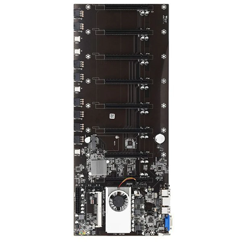 Mining Motherboard 8 GPU Bitcoin Crypto Ethereum With DDR3 128GB MSATA SSD 12X8pin Power Cable(Black) |