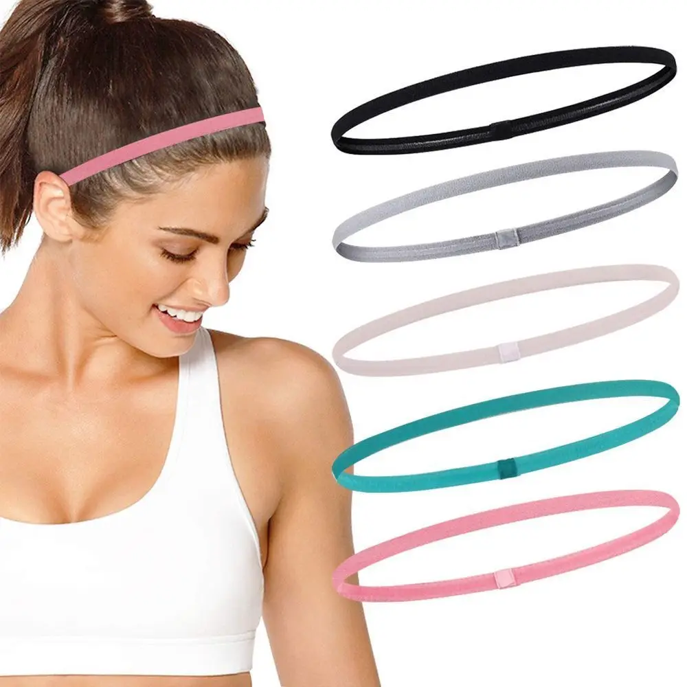 

Women Stretch Yoga Hairband Headband Men Thin Sports Fitness Elastic Anti-slip Sweatband Headbands Gym Running Hair Bands