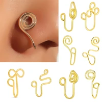 african nose cover non pierced nose ring clip fake nose cover ear clip for female girls body piercing fashion punk jewelry gift