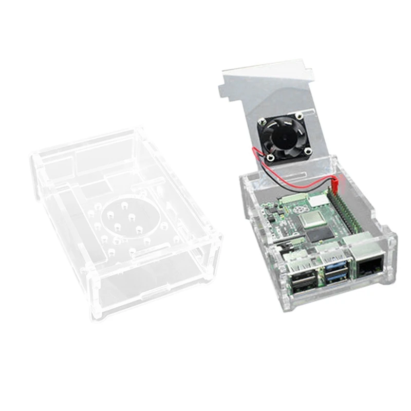 

Акриловый чехол для Raspberry Pi 4-го поколения, прозрачный чехол с рассеиванием тепла для Raspberry Pi 4B +