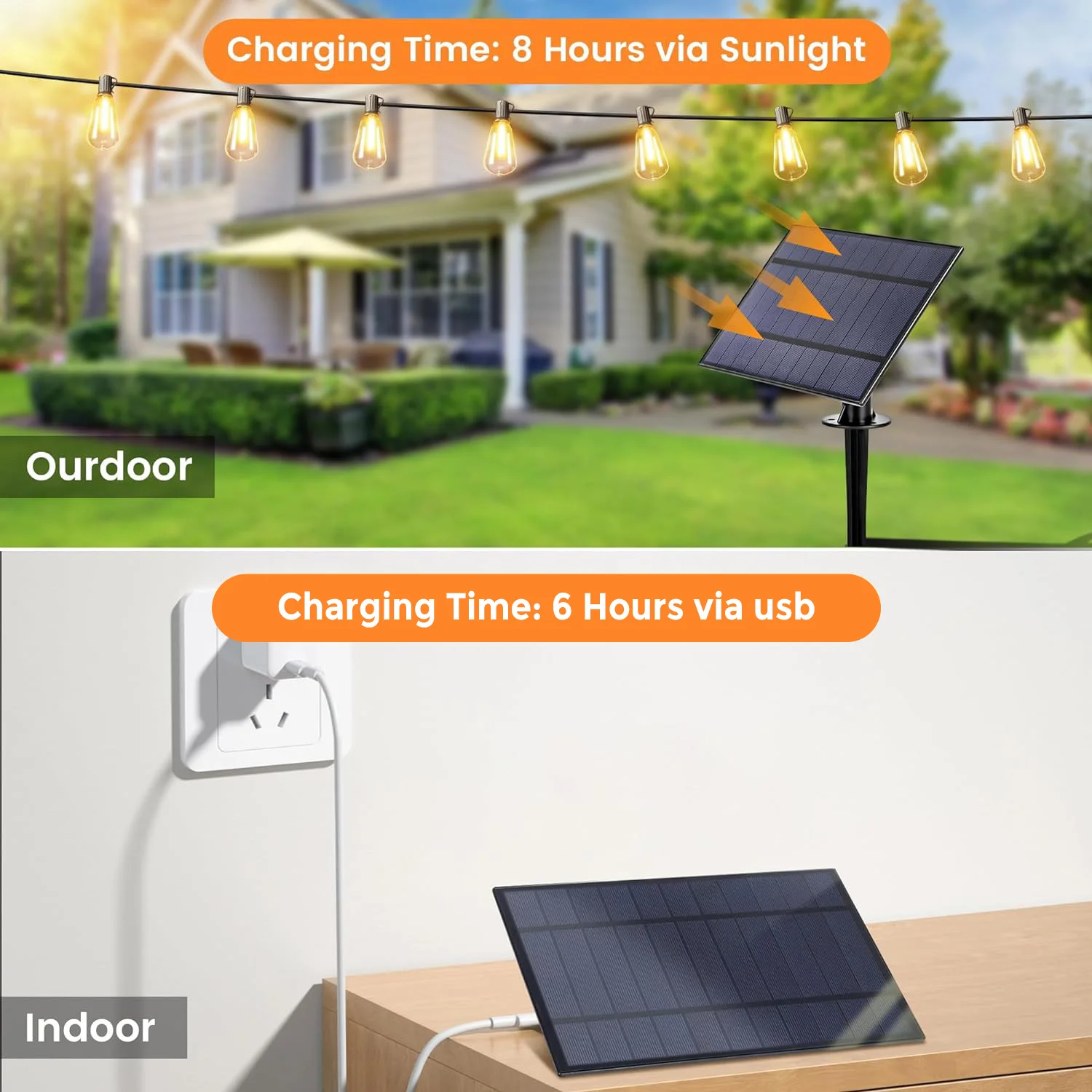 Наружная водонепроницаемая солнечная лампа Suitsamus с 31-футовой шестерней и 25