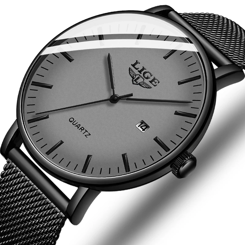 

LIGE Casual Mesh Strap Quartz Waterproof Multifunction Watch