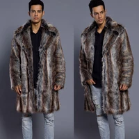 autumn and winter mens faux fur coat korean fashion slim clothing brown fluffy warm coat casual male top thermal jacket loose