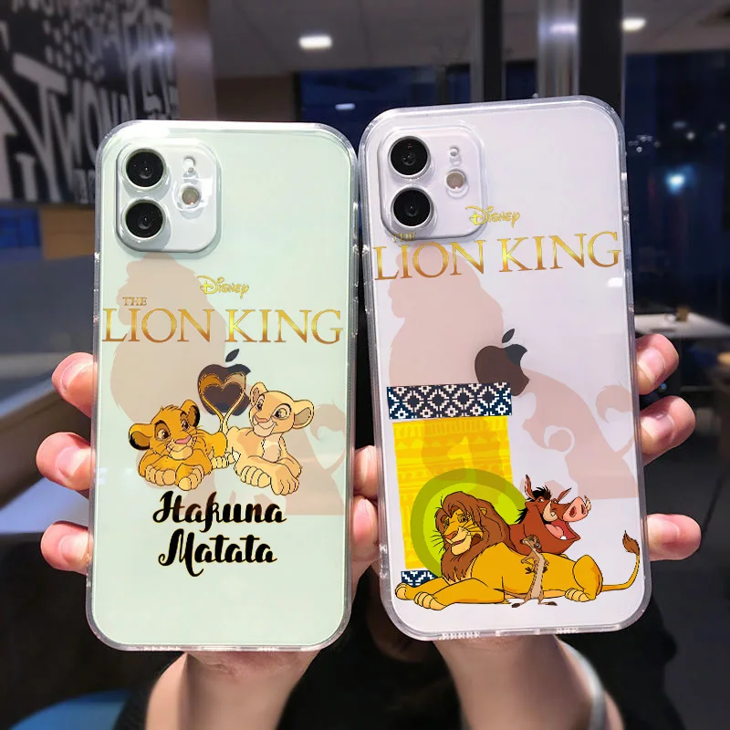 

he Lion King Cute Phone Case For Apple iPhone 14 13 12 11 mini XS XR X Pro Max 8 7 6S 6 Plus Transparent Cover