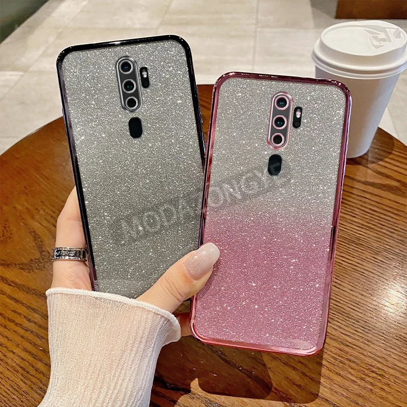Для OPPO A9 2020 чехол гальванический мягкий блестящий из ТПУ для задней панели