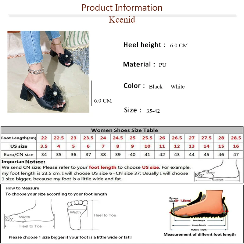 Женские сетчатые шлепанцы Kcenid на квадратном каблуке с цветами женские