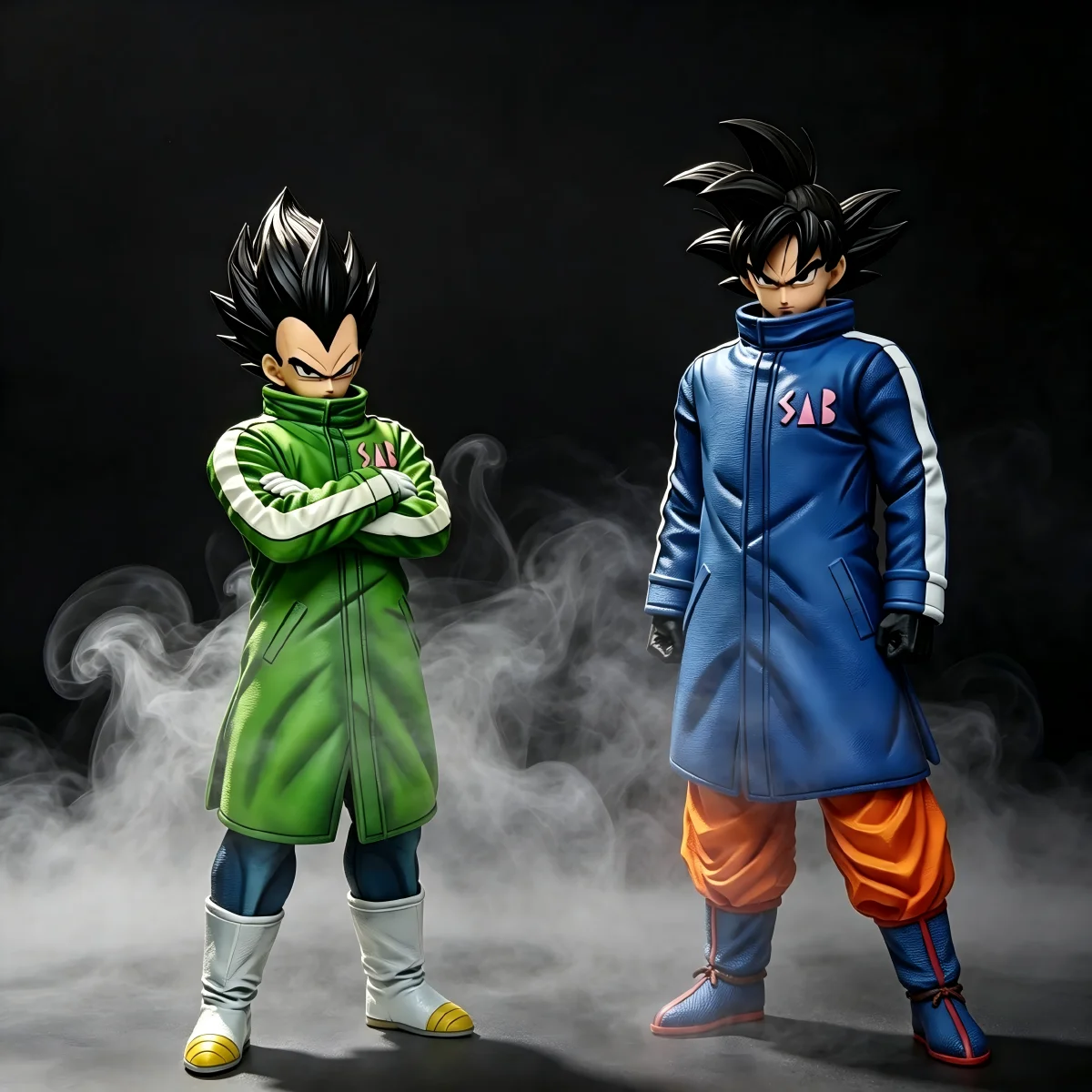Фото Коллекционная фигурка Dragon Ball Z: Сон Гоку и Вегета в костюмах для снежной битвы, Супер Сайян Гоку, ПВХ, масштаб 1:6, подарок для фанатов №1