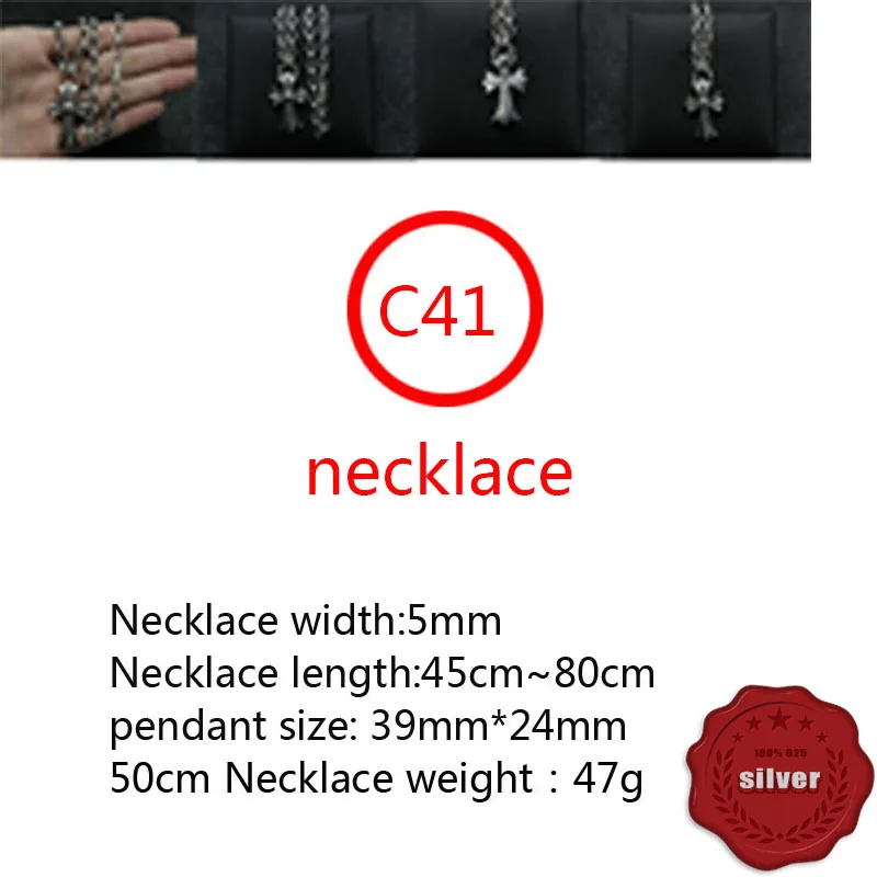 

C41 S925 sterling silver necklace personality punk style chain sweater chain domineering anchor letter with chain hot