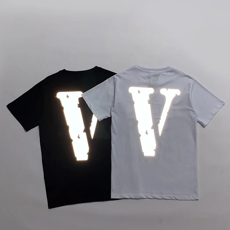 

Мужская футболка с коротким рукавом VLONE, свободная хлопковая Футболка со светоотражающими элементами, 3 м